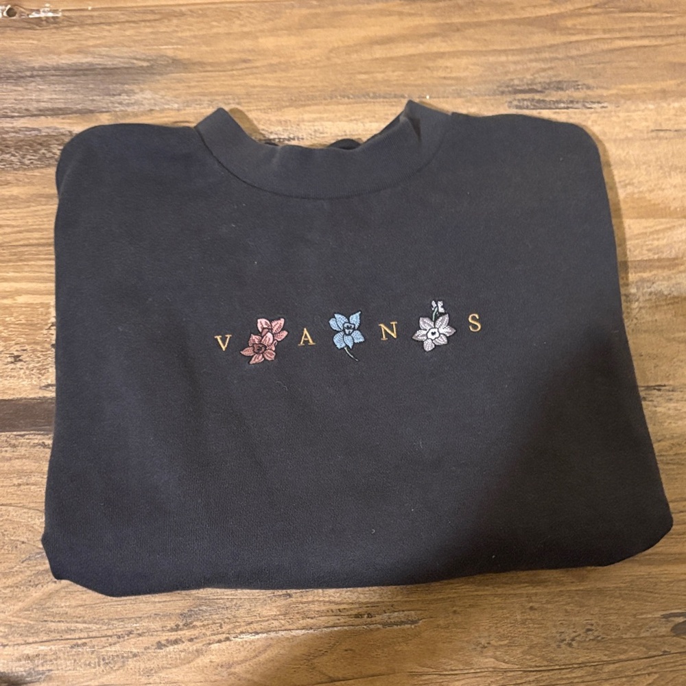 Vans Dark Grey Sweatshirt with Floral Accents